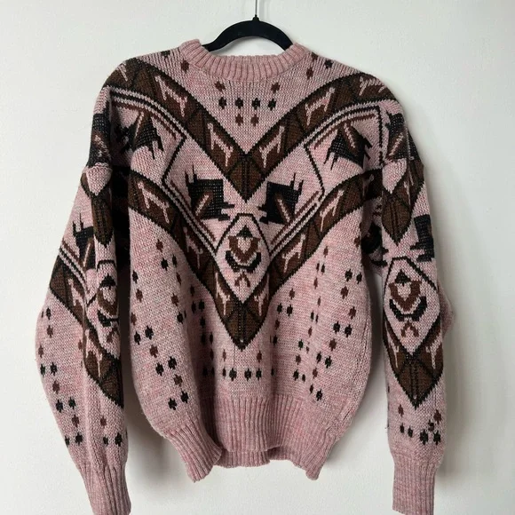Vintage Geometric 85% Wool Sweater Made In Peru Host Pick 🥳🎊🎉 - Picture 1 of 10